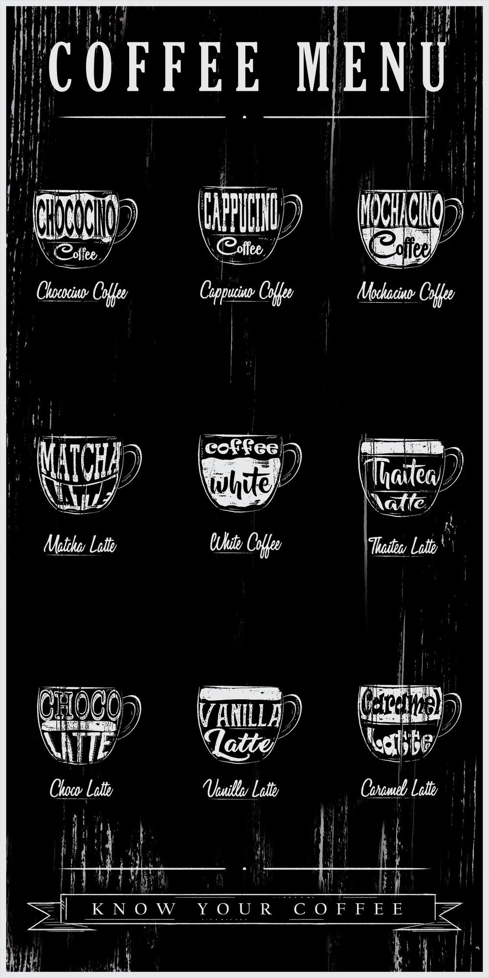 Coffee Menu Chart