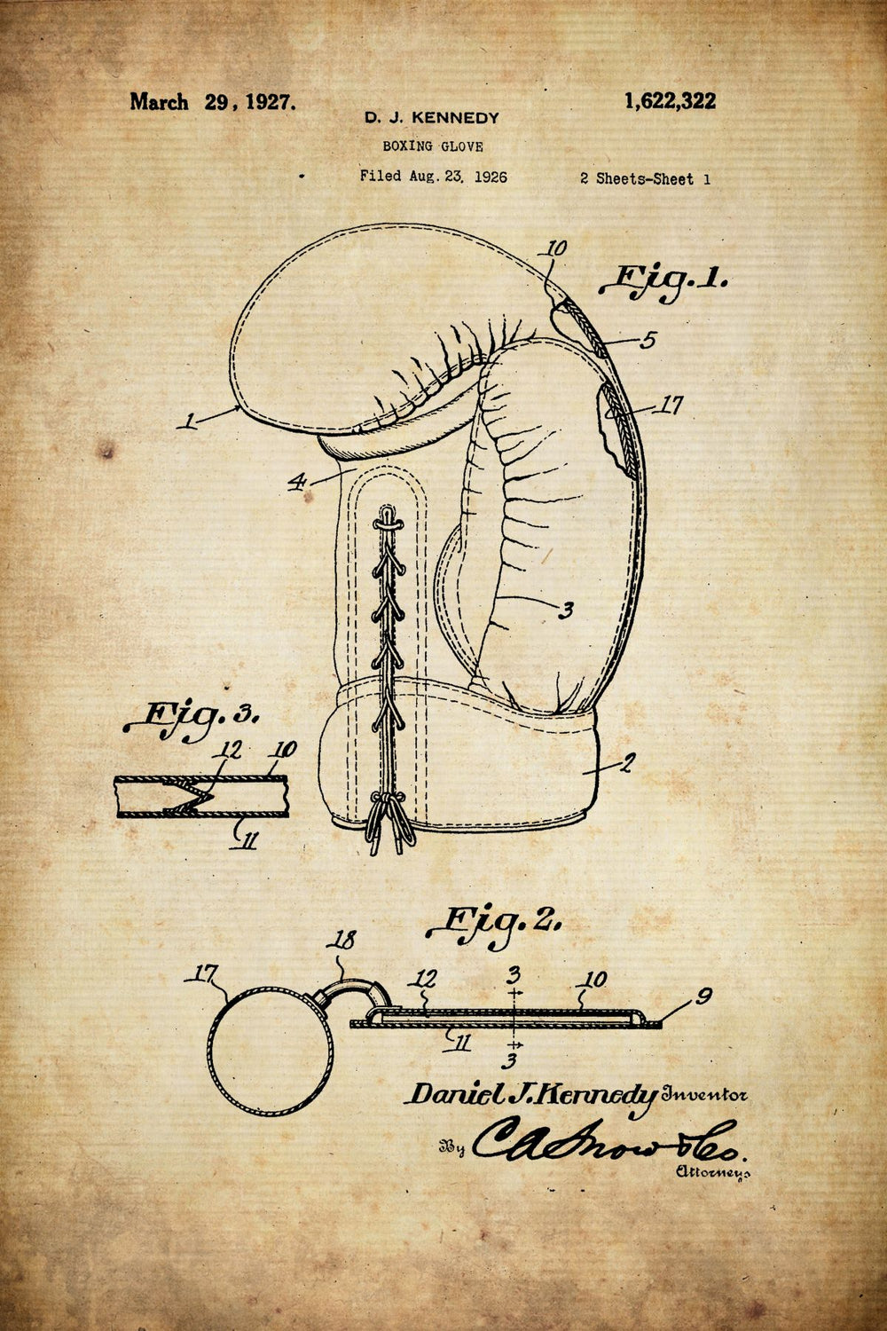 Boxing Glove Vintage Patent