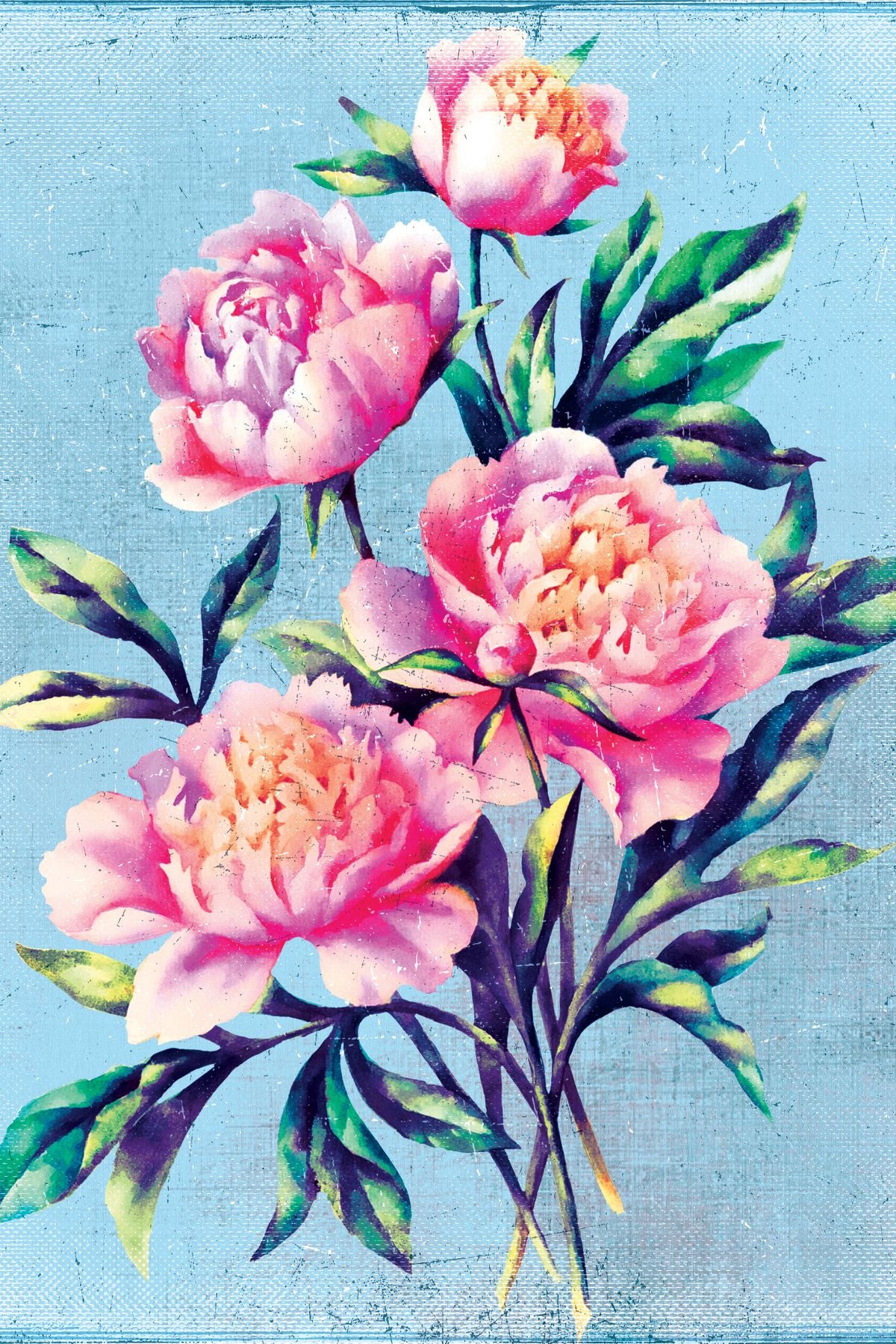 Textured Pink Peonies