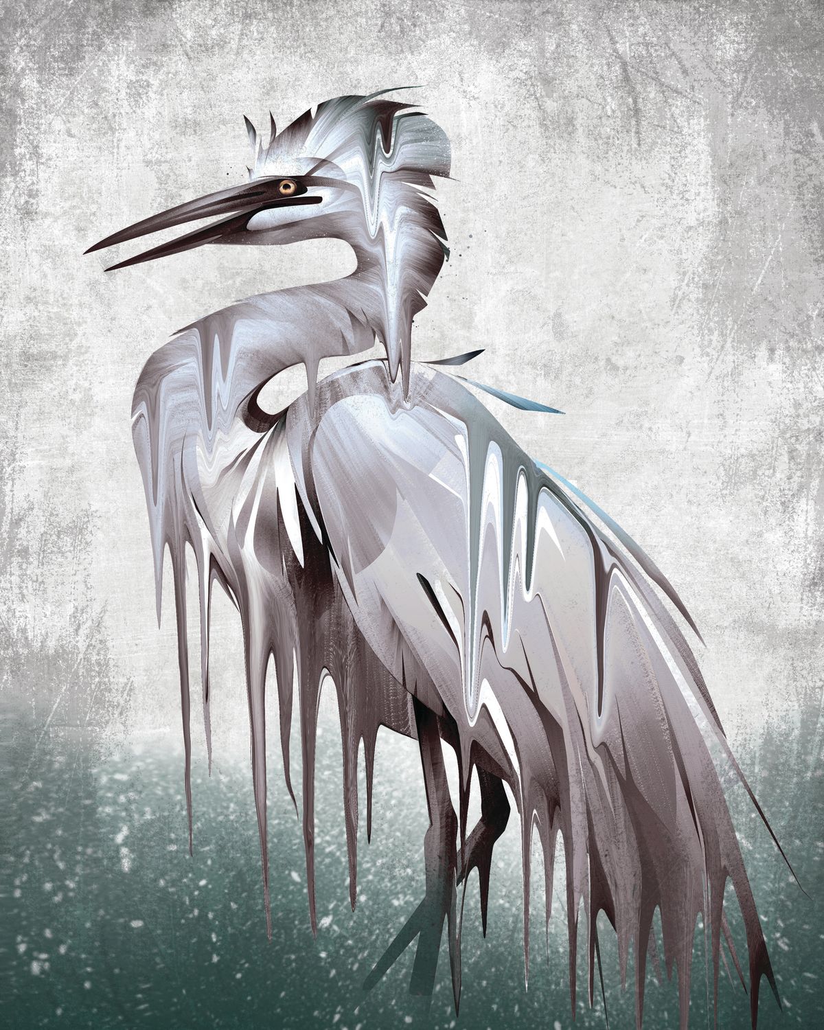 Heron Paint Drip