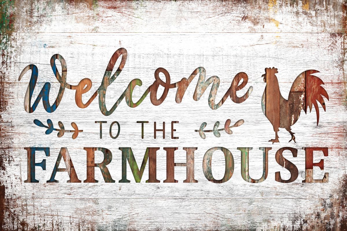 Farmhouse Sign On Wood