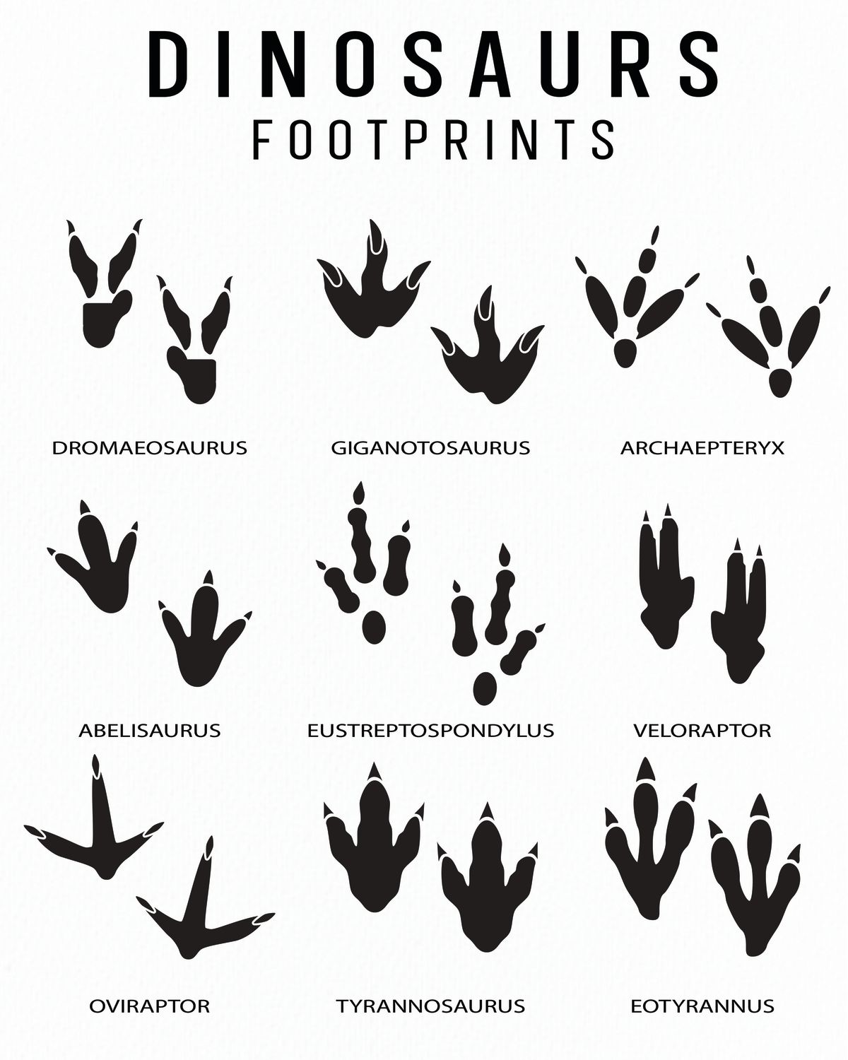 Dinosaur Footprints Chart