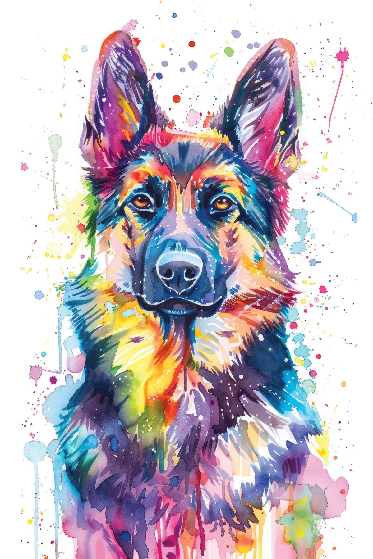 German Shepherd Color Splash