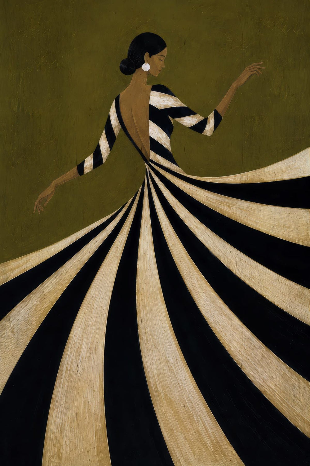 The Elegant Striped Gown