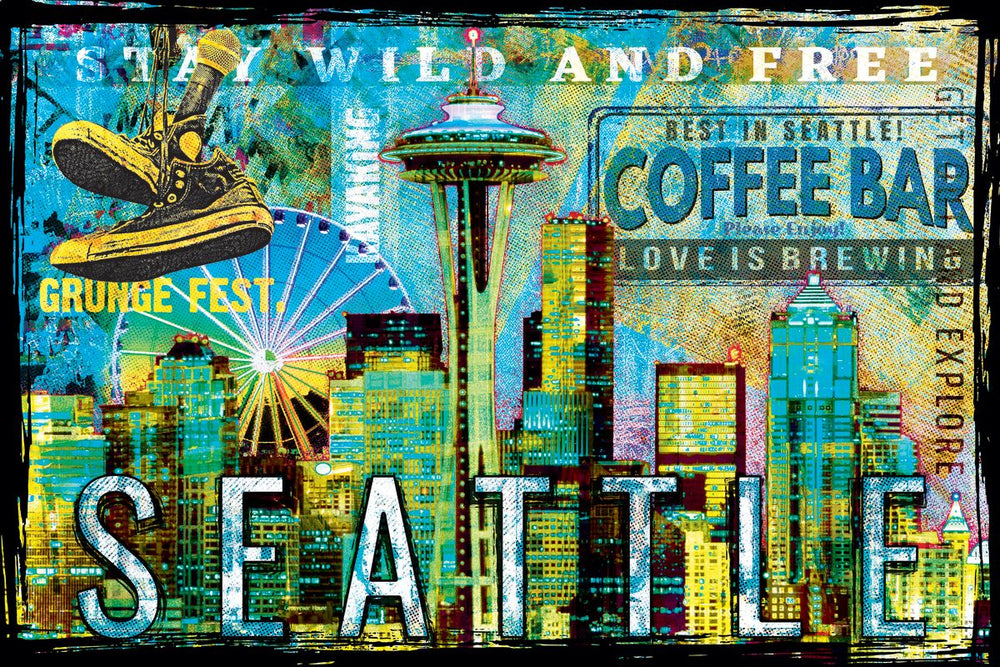 Seattle Stay Wild And Free Grunge