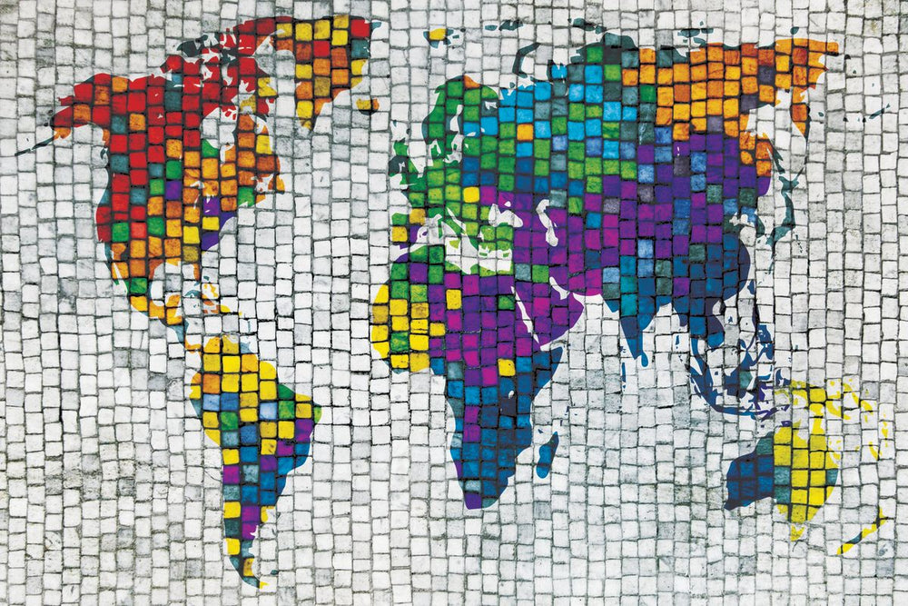 Stone Mosaic World Map