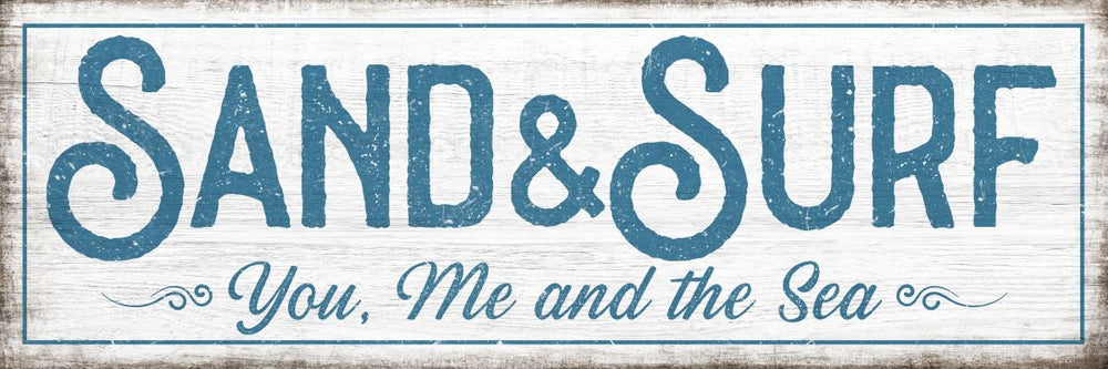 Sand And Surf Typography Sign Wall Art