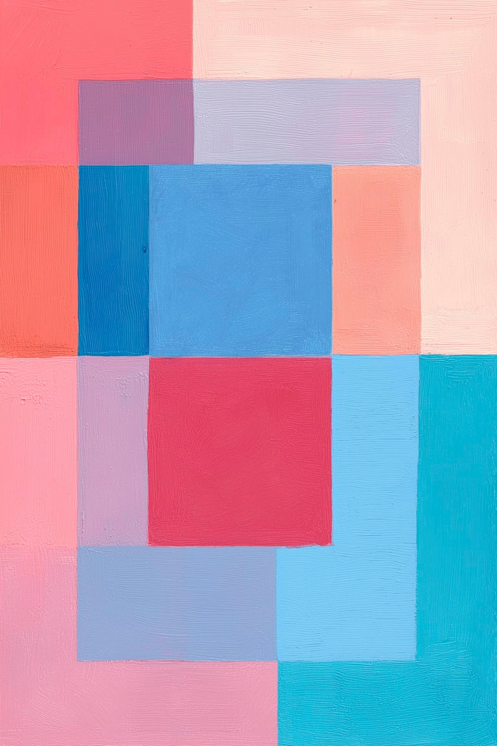 Colorful Geometric Grid Abstract Art