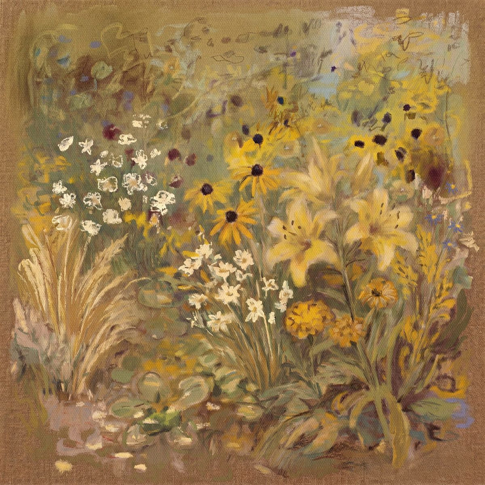 Sun-Drenched Summer Wildflower Meadow Painting