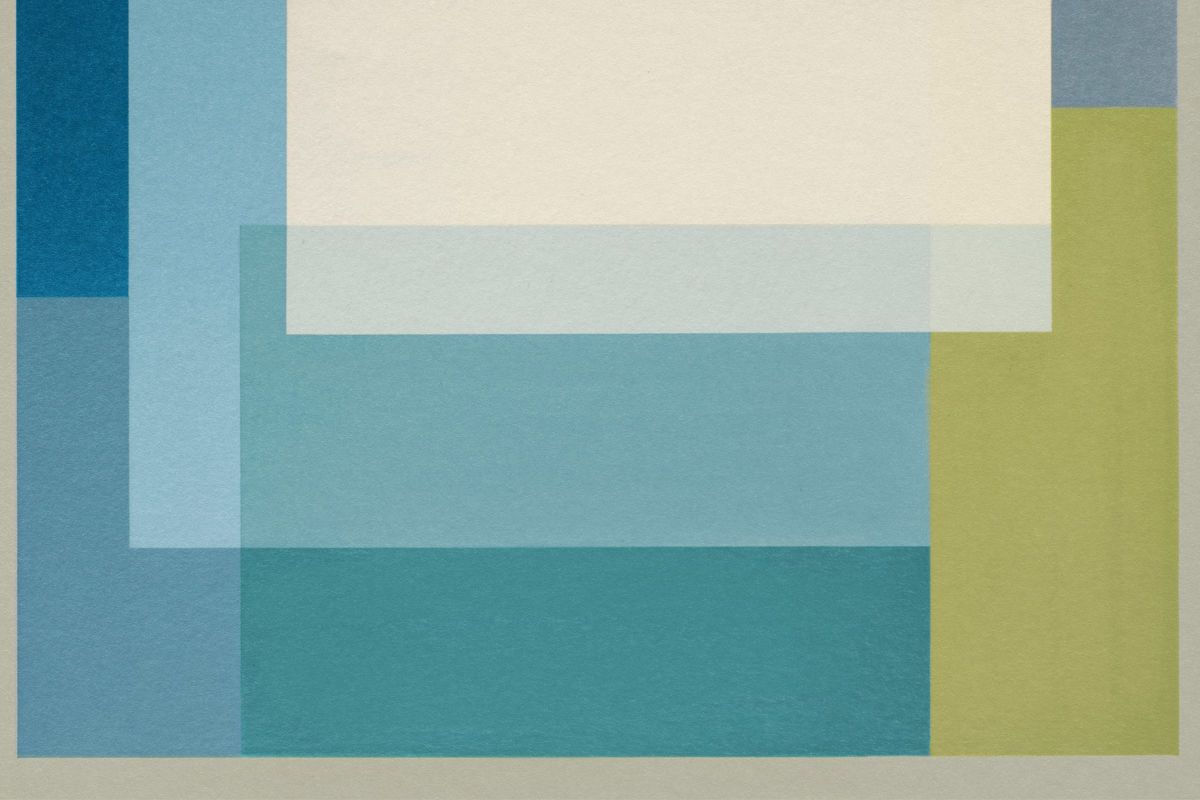 Blue and Teal Geometric Rectangle Study