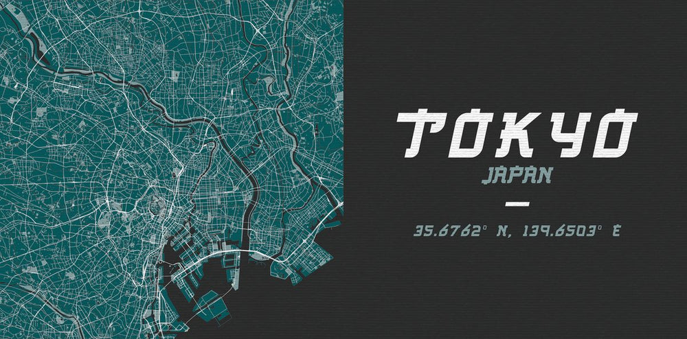 Teal Tokyo City Map