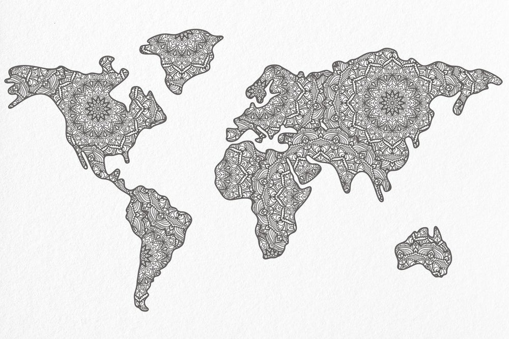 Simple Mandala World Map