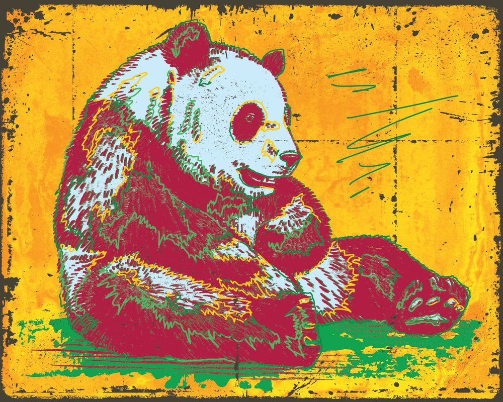 Grunge Panda Bear