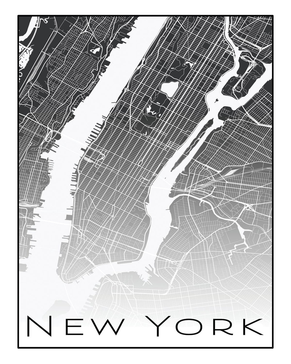 Minimalist New York City Map