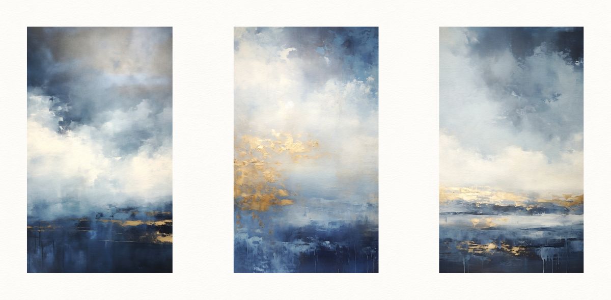 Gilded Clouds Triptych