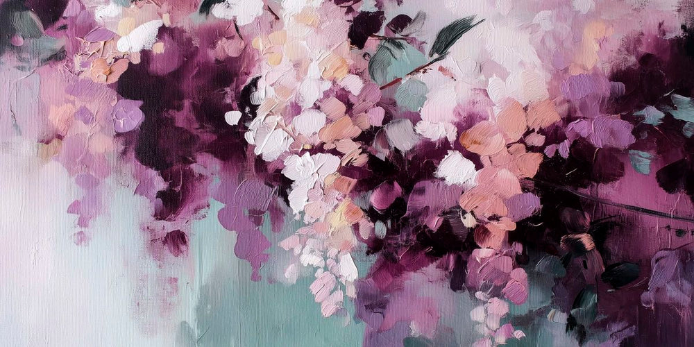 Abstract Purple Floral Painting