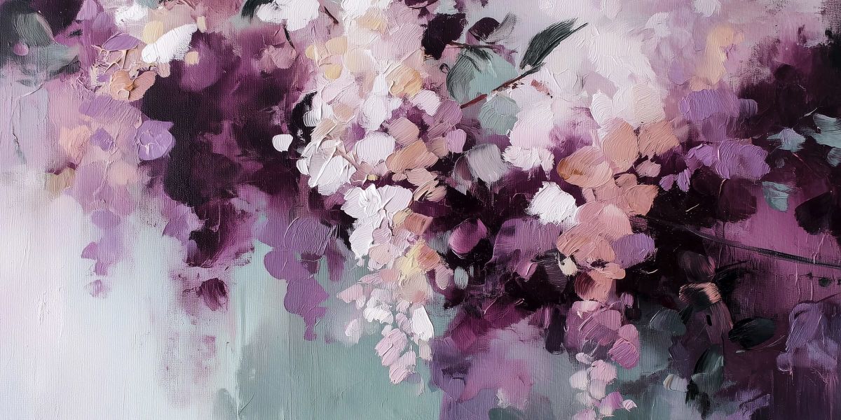 Abstract Purple Floral Painting