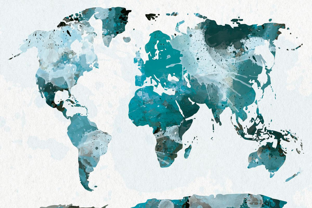 Turquoise Splash World Map