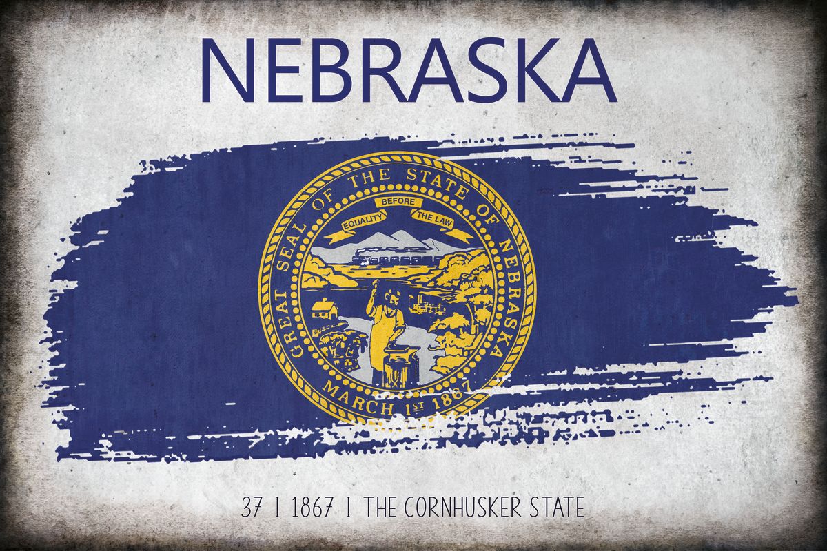 Nebraska Flag Grunge