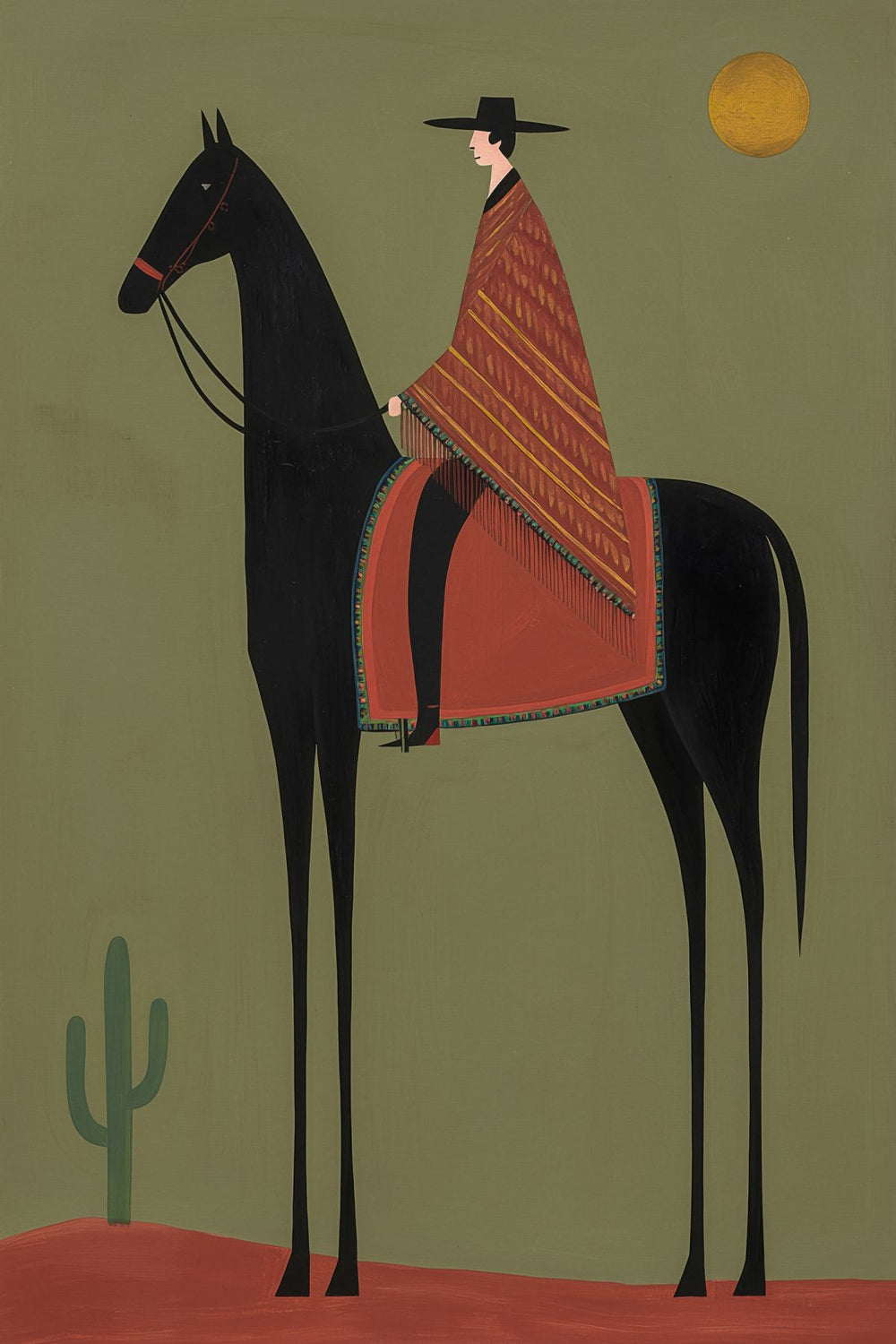 Lone Rider in the Desert