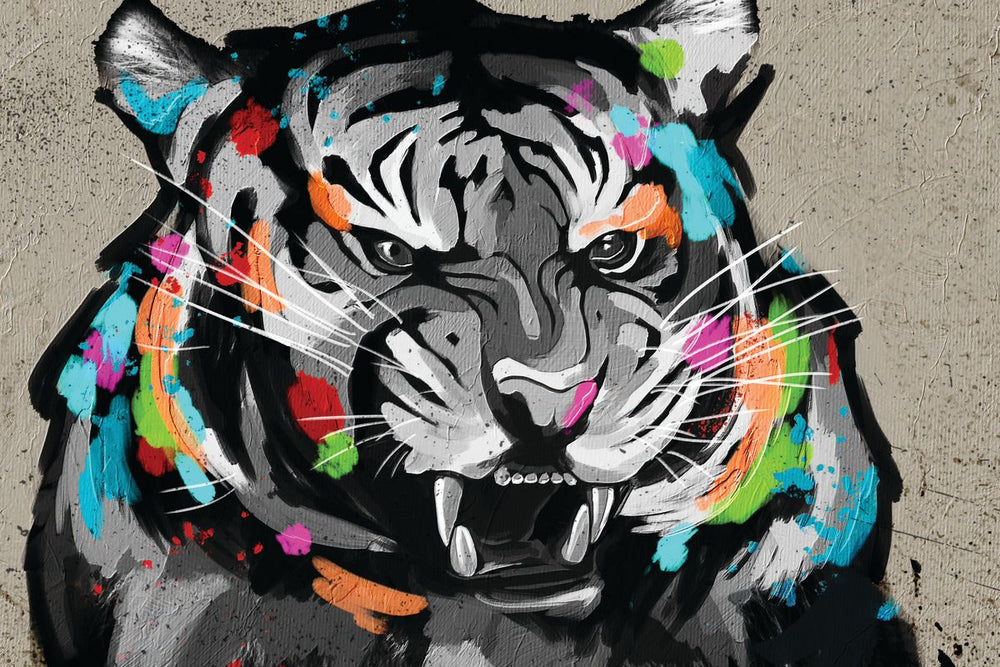 Tiger Ferocity Abstract Color