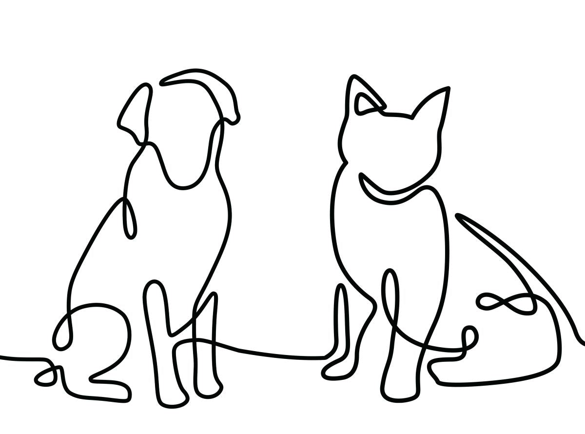 One Line Dog And Cat