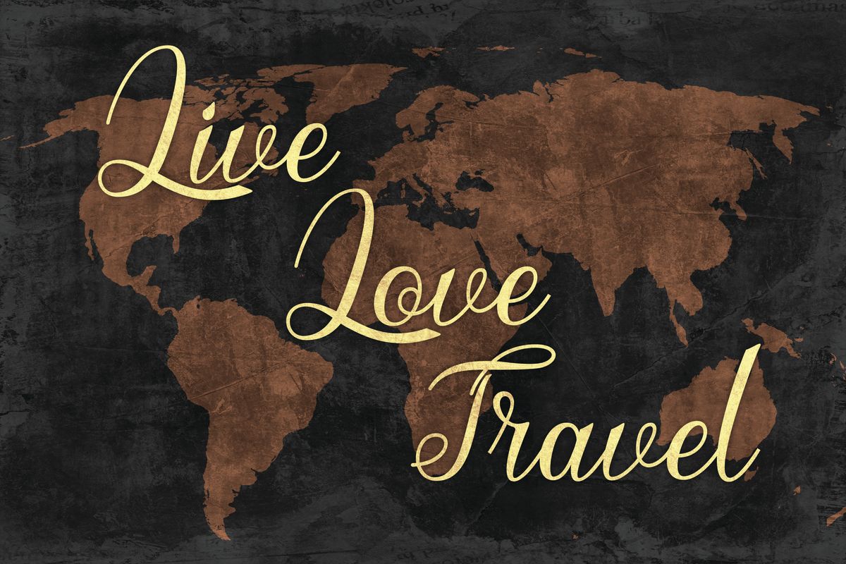 Live Love Travel Map Typography