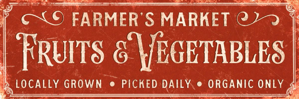 Farmers Market Fruits And Vegetables Sign
