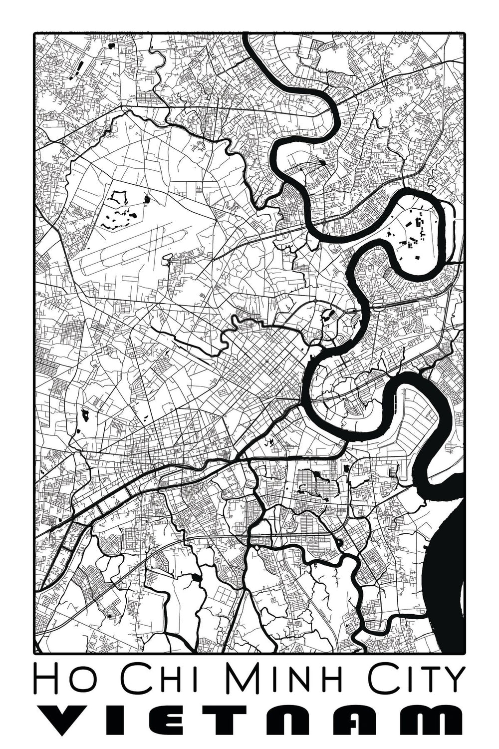 Minimalist Ho Chi Minh City Map
