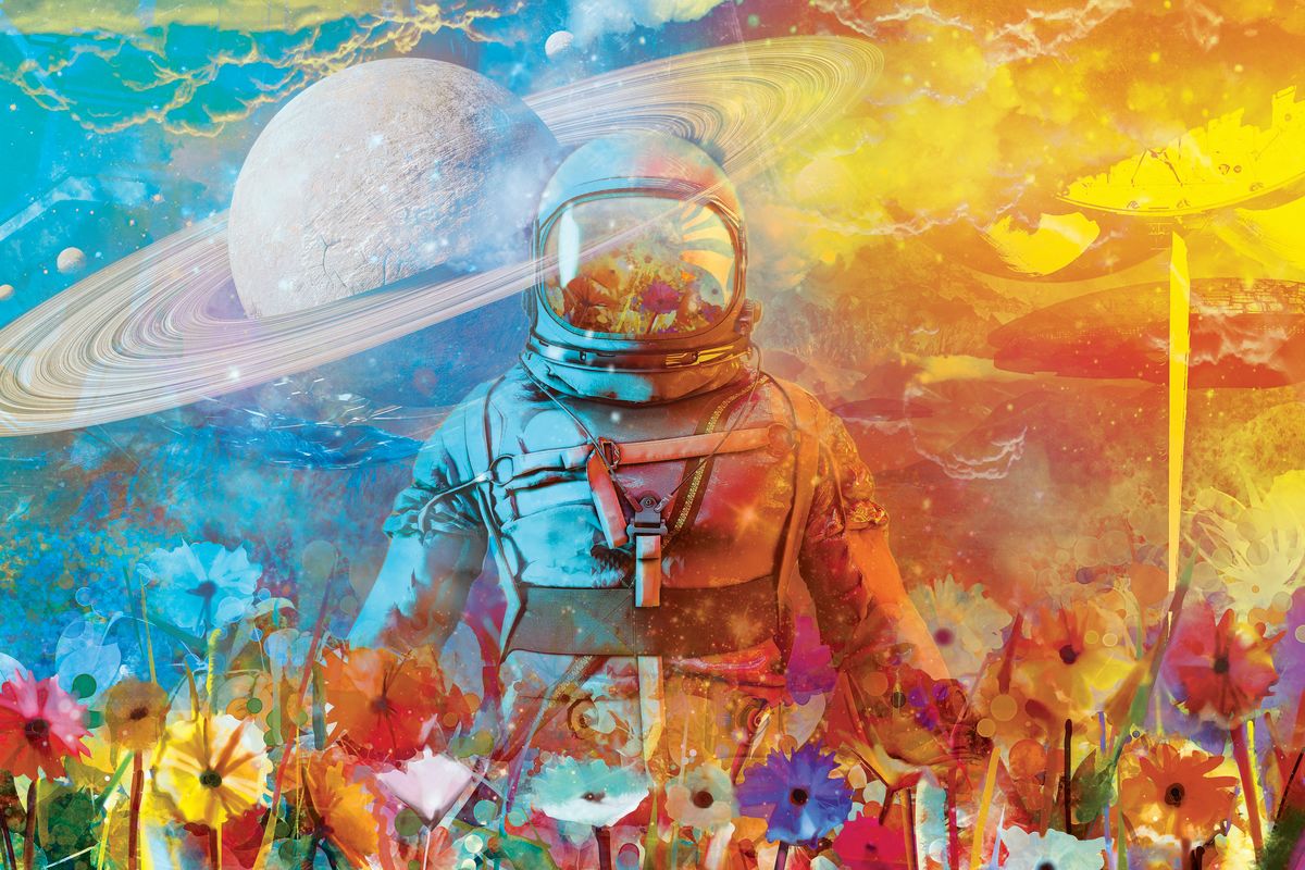 Floral Saturn Astronaut