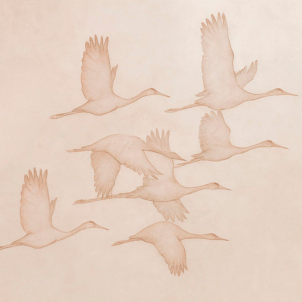 Flying Cranes In Autumn