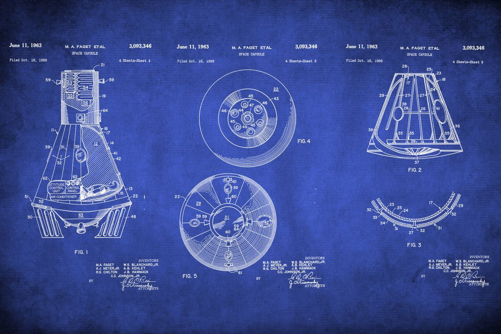 Space Capsule Blue Patent