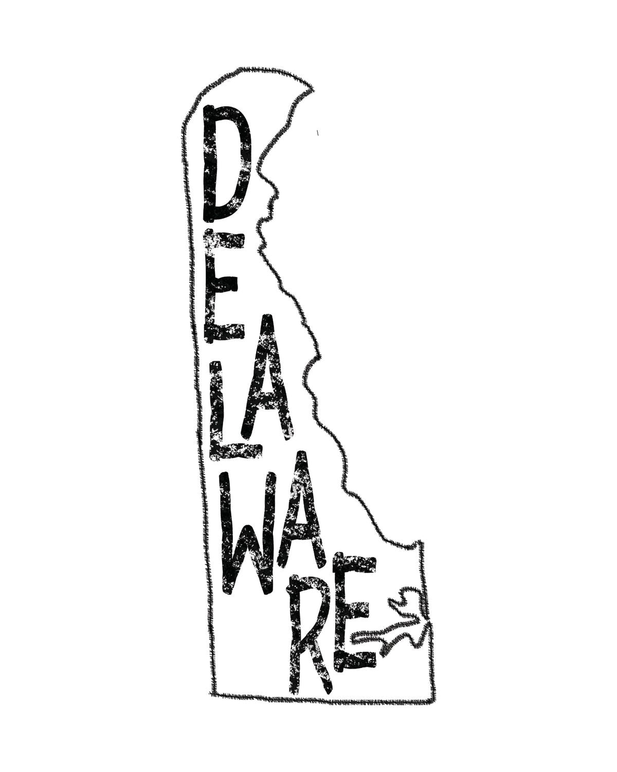 Delaware Minimalist State Map