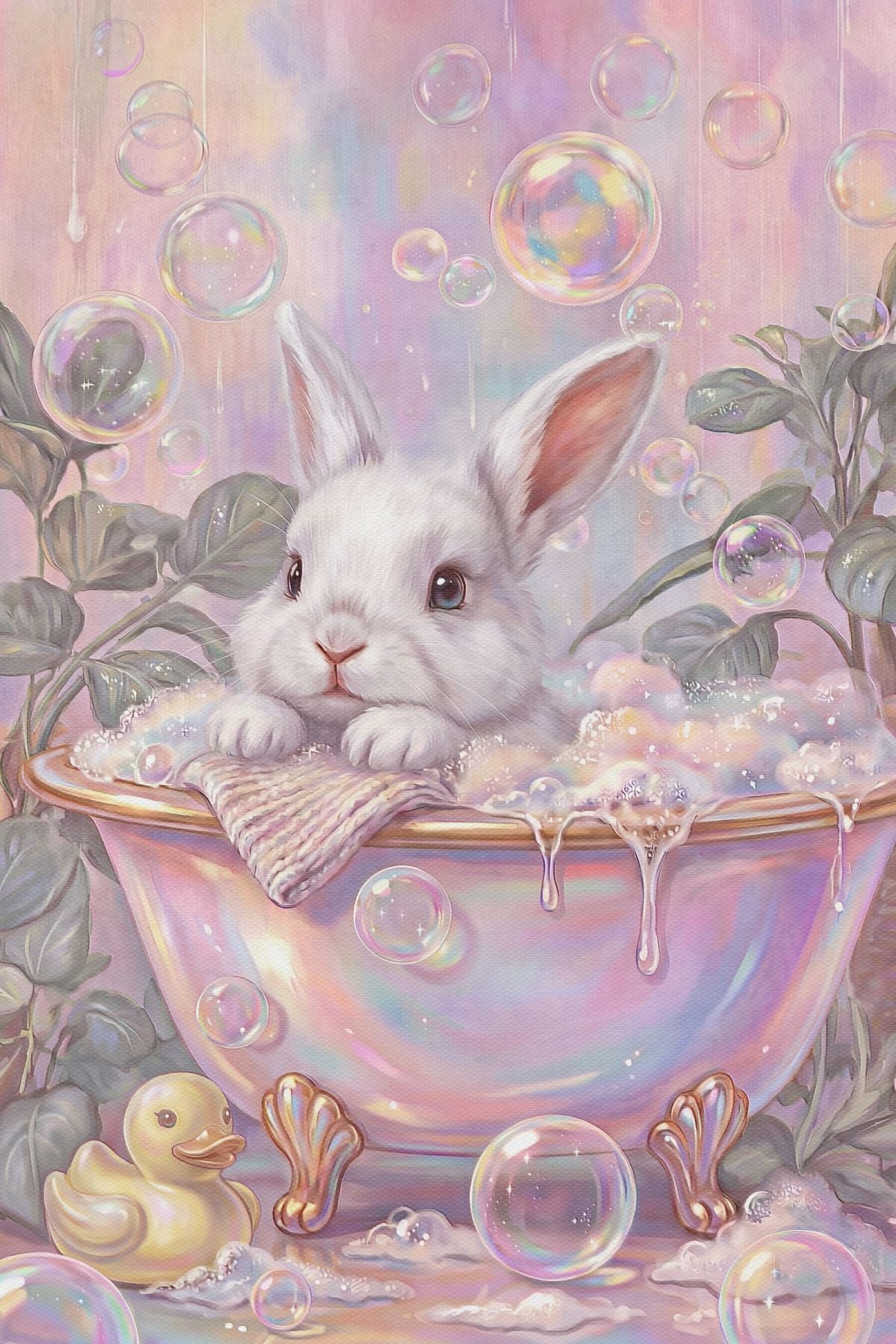 Bunny in a Bubble Bath