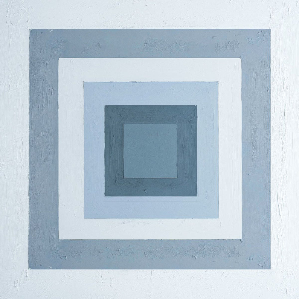 Modern Minimalist Blue and Gray Square Composition