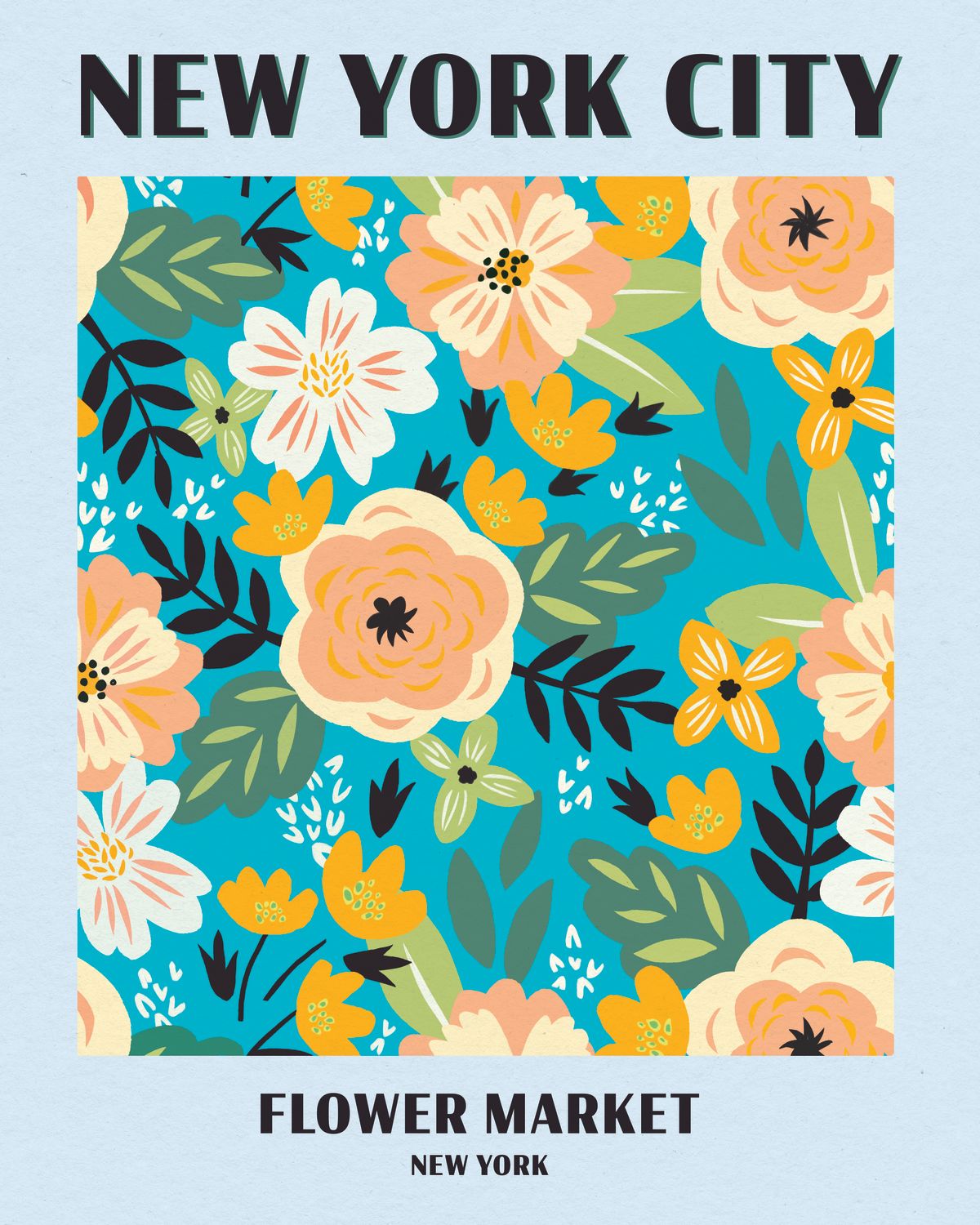 New York City Flower Market Poster