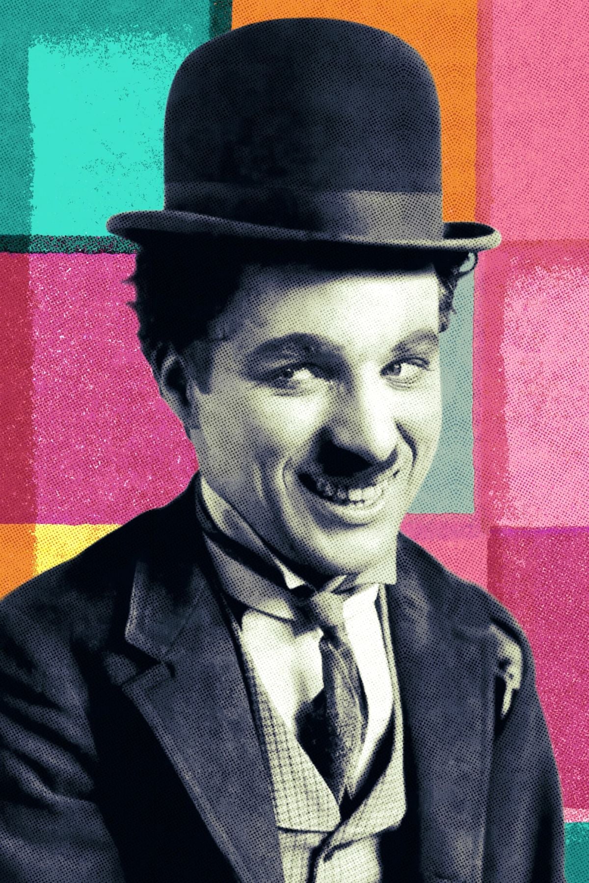 Charlie Chaplin On Cool Background