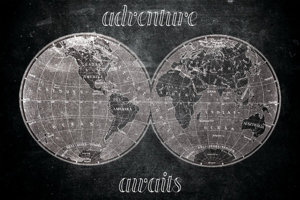 Adventure Awaits Hemisphere Map