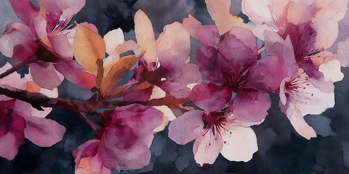 Cherry Blossoms in Watercolor