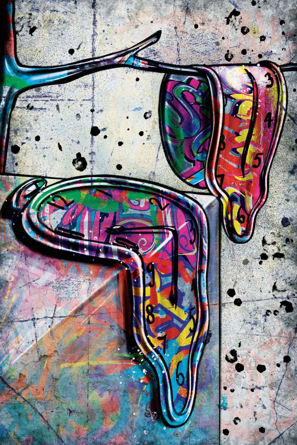 Melting Clock Graffiti