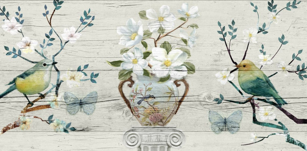 Vintage Garden On Wood