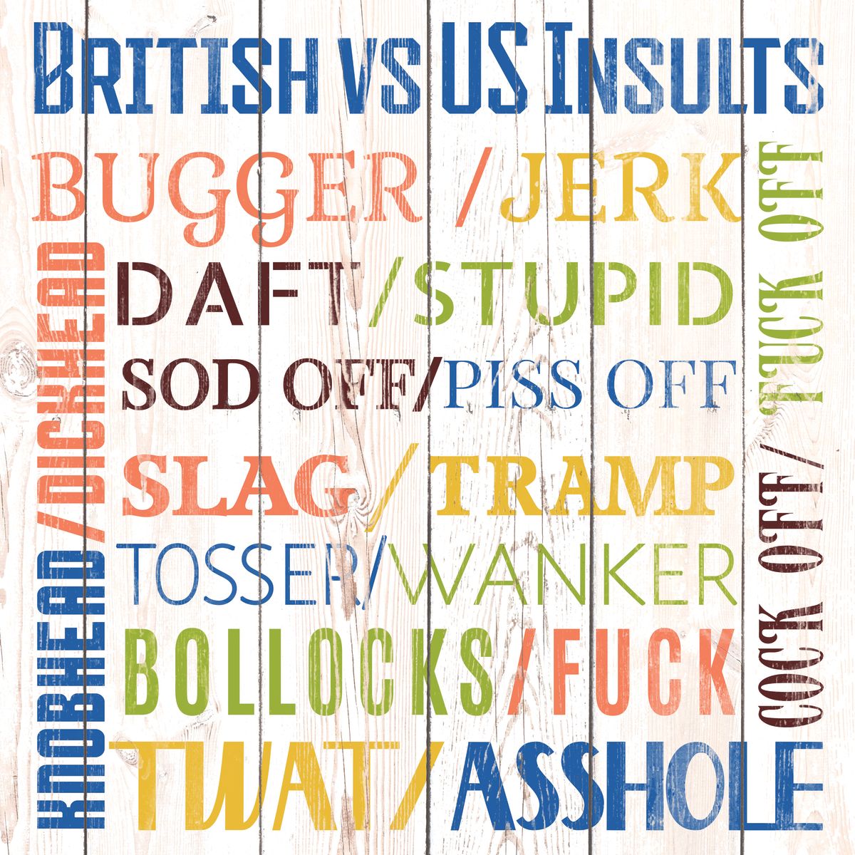British And American Insults Typography