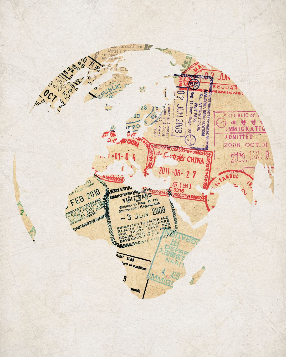 Postage Stamps Globe