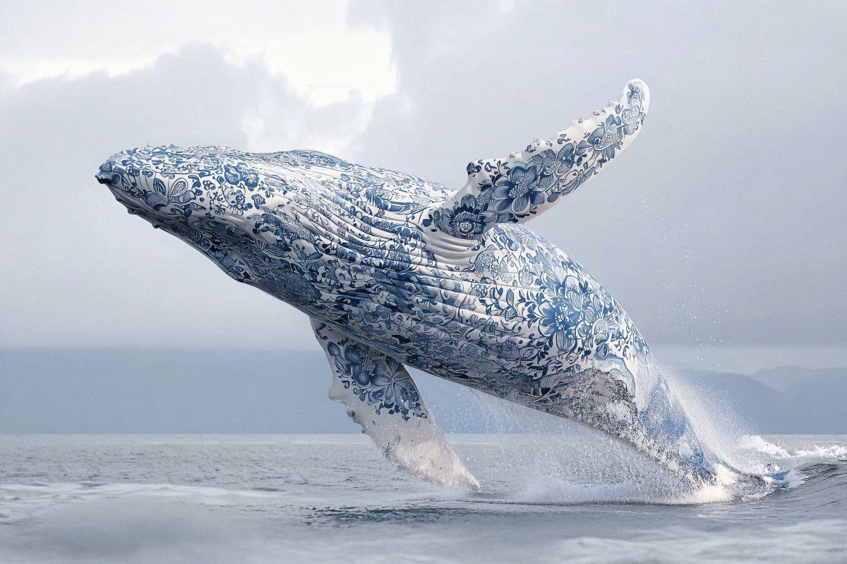 Bloom-Inked Blue Whale II