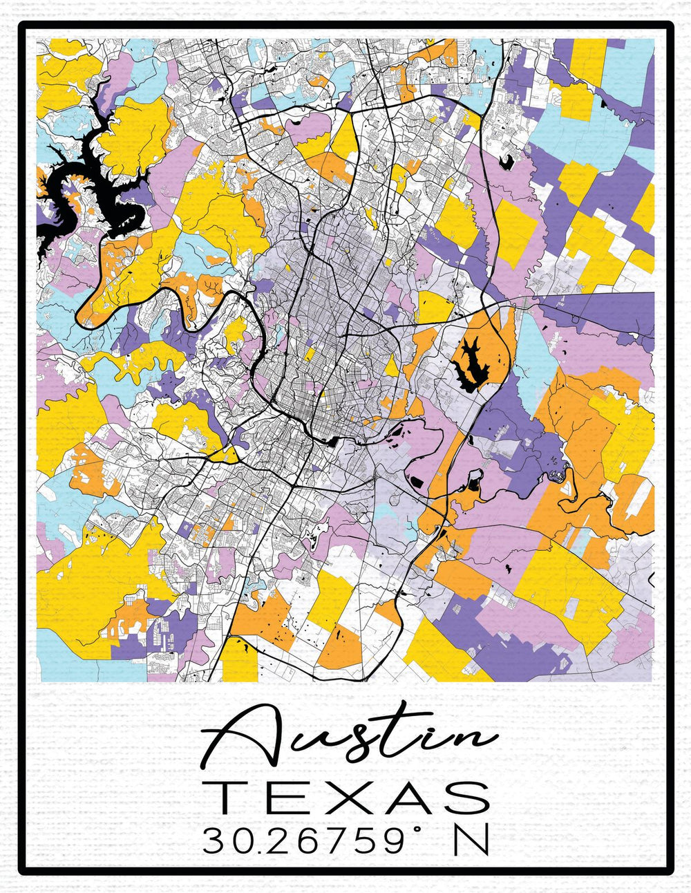 Colorful Nashville City Map
