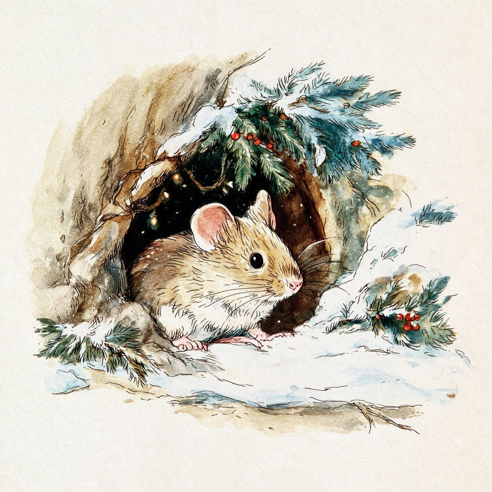 Winter Mouse in Hollow