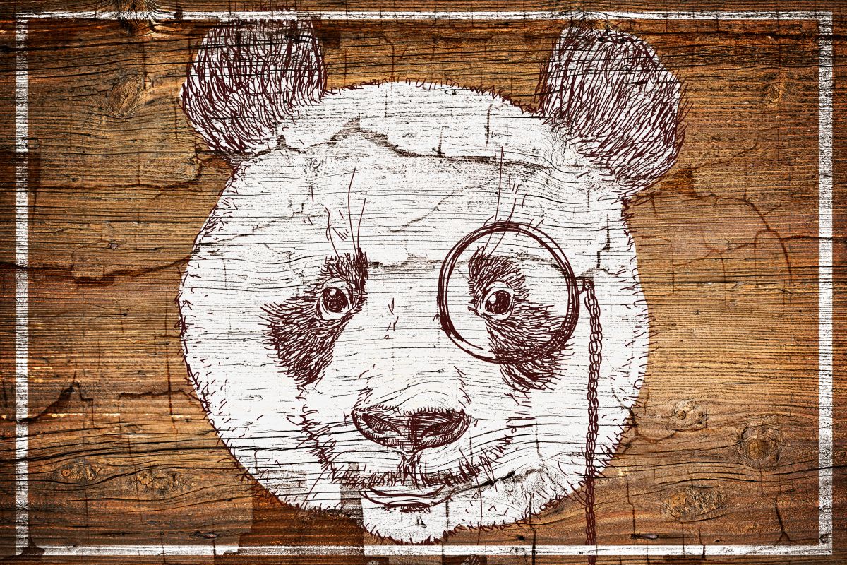Panda On Wood