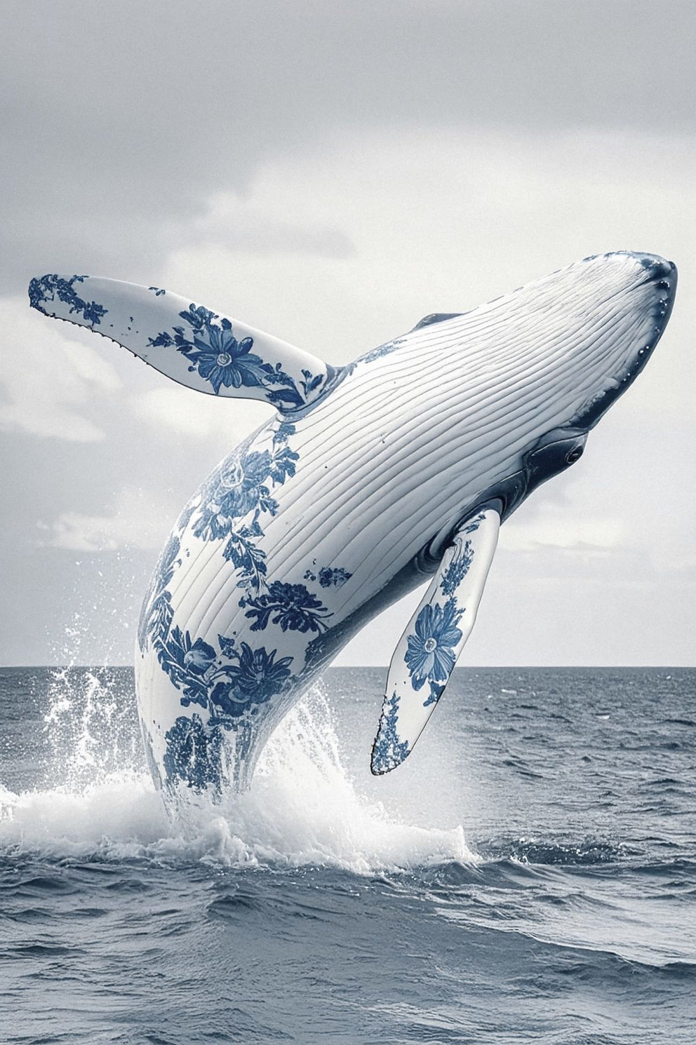 Bloom-Inked Blue Whale I