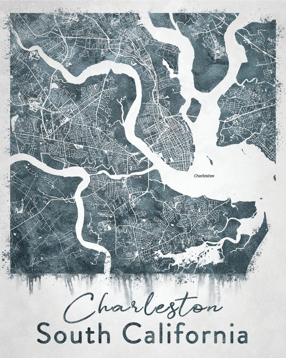 City Map Of Charleston Grunge