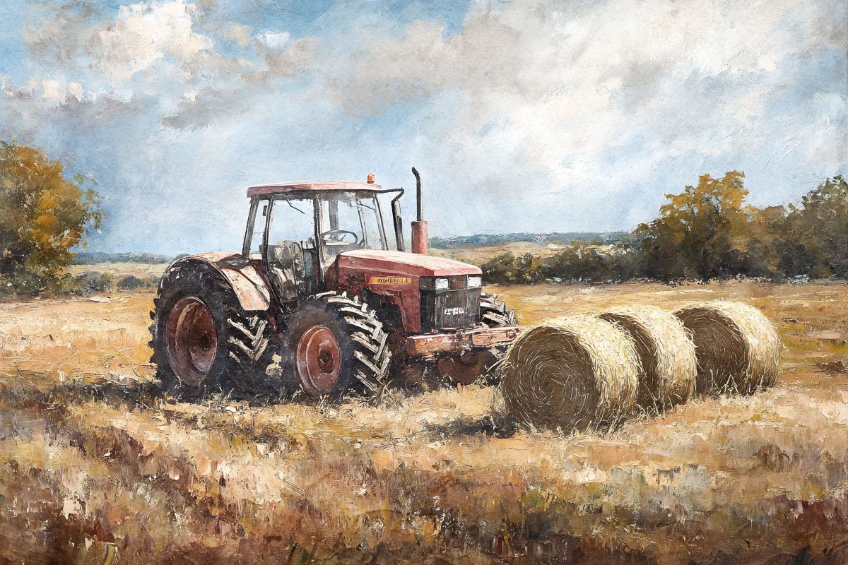Truck And Hay Bales